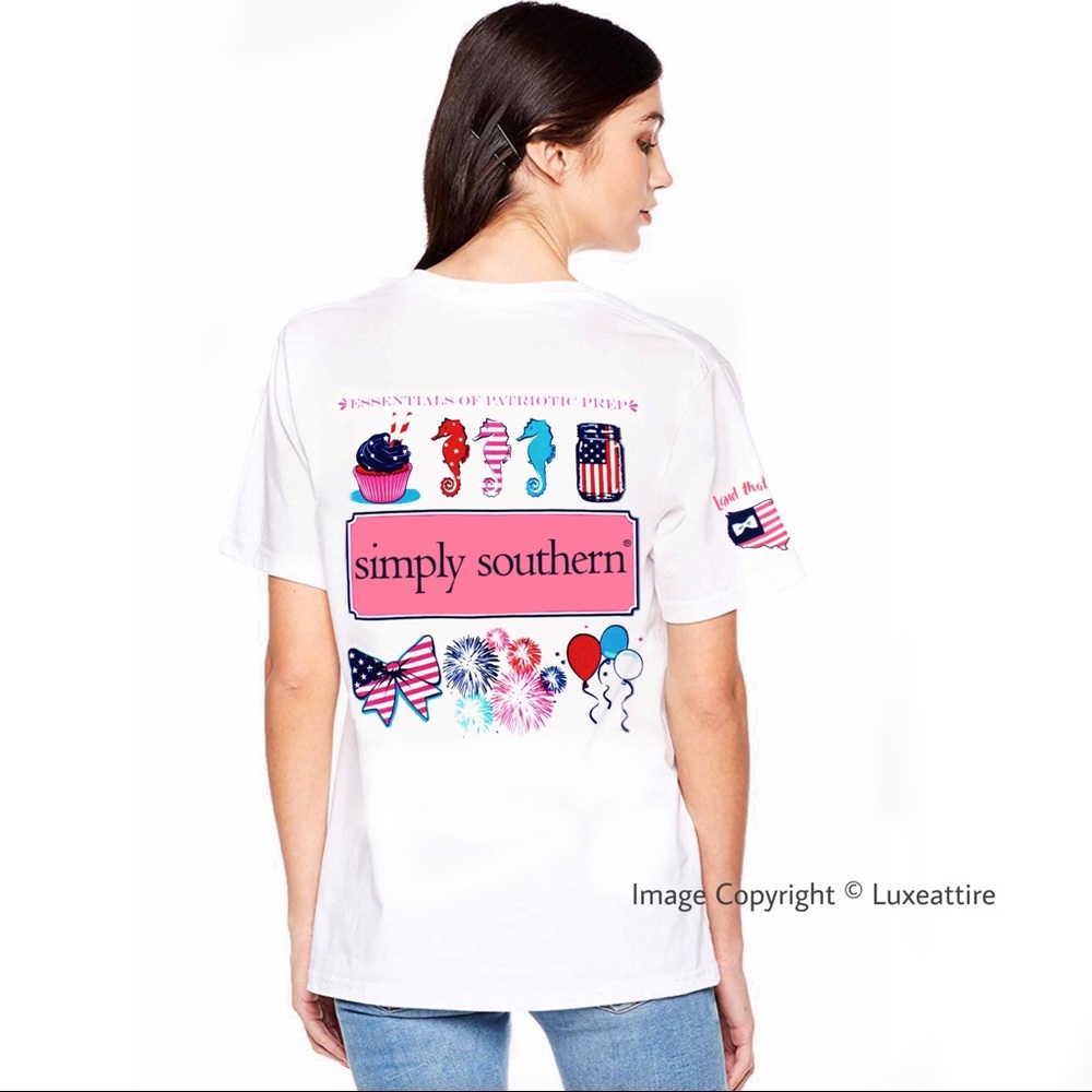 Simply Southern Essential Patriotic Preppy T Shirt